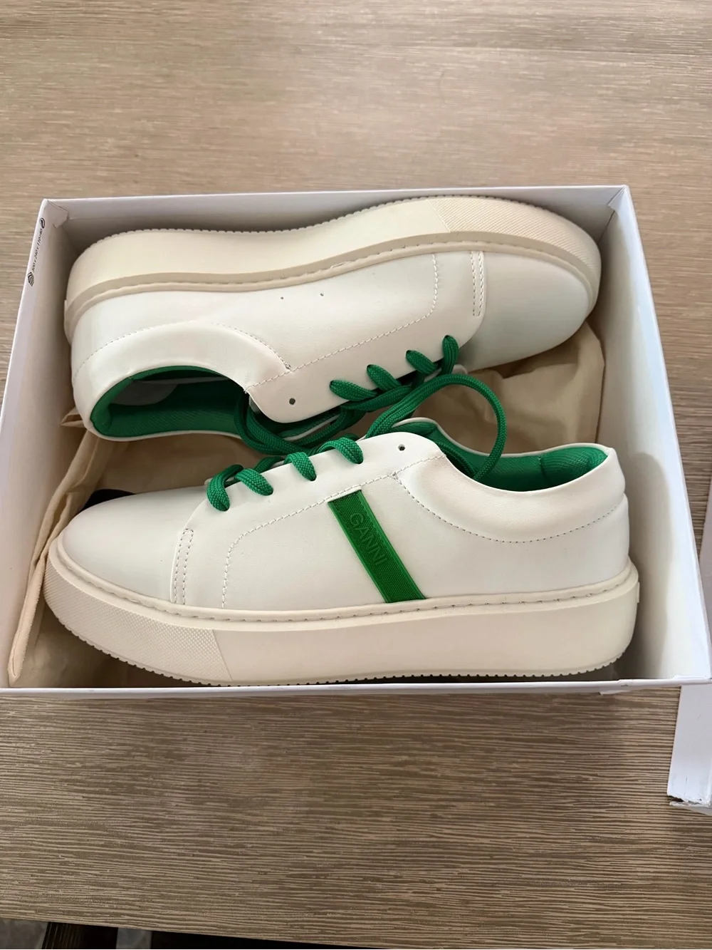 Ganni White Leather Sneakers